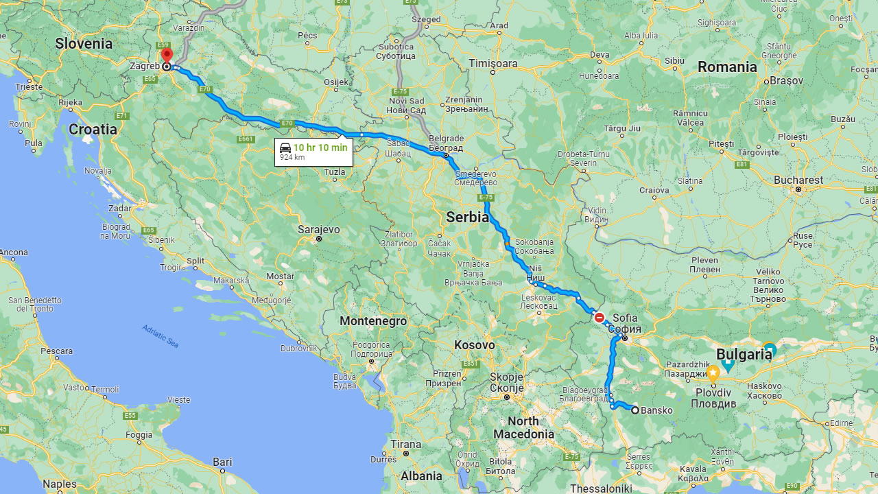 Transfer Bansko Zagreb Croatia Taxi Transportation