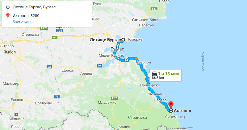 Бургас до Ахтопол трансфер с такси, Самостоятелен такси трансфер Бургас Ахтопол