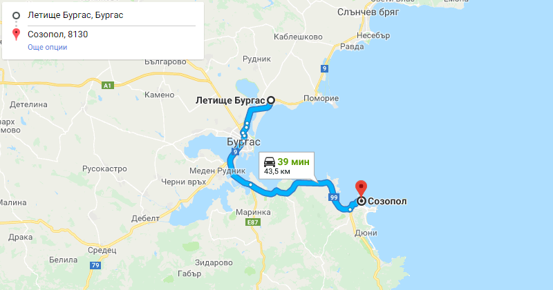 Private Taxi Transfer Burgas airport Sarafovo to Sozopol, Best price transportation