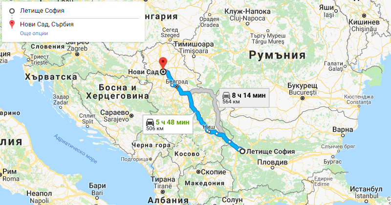 Sofia to Novi Sad (Serbia) Private Transfer Taxi transportation. Best Price for Car with driver from Sofia airport or city center to Novi Sad (Serbia) or from Novi Sad (Serbia) to Sofia