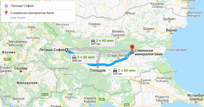 София до Сливенски минерални бани трансфер с такси, Самостоятелен такси трансфер София Сливенски минерални бани
